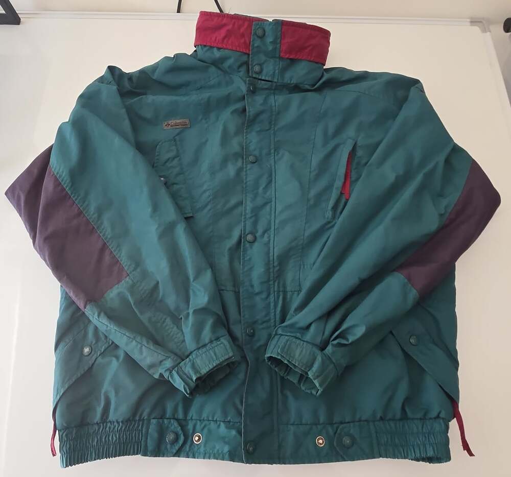 Columbia Longs Peak Jacket Size L Teal Purple Vintage 90s Ski